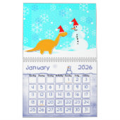 子供へかわいい漫画の恐竜のカレンダー カレンダー (1月 2026)