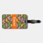 子供へかわいくカラフルな恐竜パターン ラゲッジタグ (裏面横)