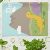 子供へかわいくカラフルな恐竜 キッチンタオル (折り畳み)