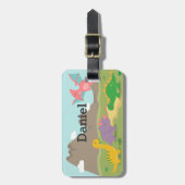 子供へかわいくカラフルな恐竜 ラゲッジタグ (正面縦)