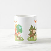 子供へかわいくカラフルな森林動物 コーヒーマグカップ (中央)