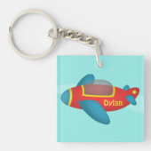 子供へかわいくカラフルな飛行機のジェット機 キーホルダー (正面)