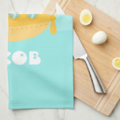 子供へかわいく黄色い潜水艦、水中 キッチンタオル (四つ折り)