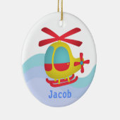 子供へかわいく、カラフルなヘリコプター セラミックオーナメント (右)