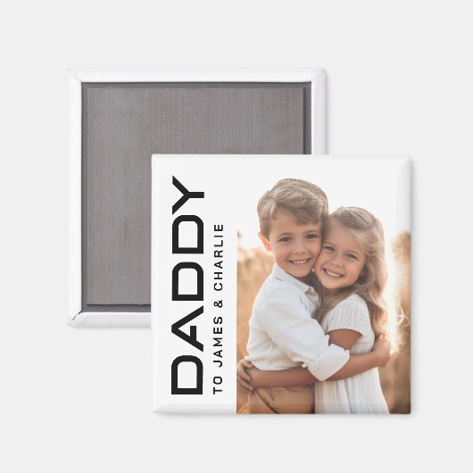 子供へのパパはフォトファーザーの日を名前 マグネット (正面/裏面)