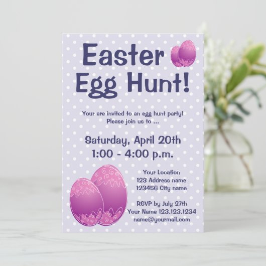 子供へイースターエッグの狩りのパーティの招待状 招待状 (スタンド正面)