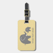 子供へカスタムな灰色象旅行荷物のラベル ラゲッジタグ (正面縦)