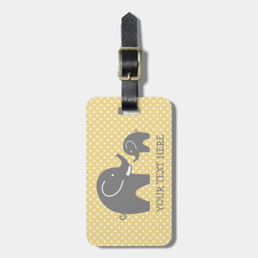 子供へカスタムな灰色象旅行荷物のラベル ラゲッジタグ (正面縦)