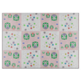 子供へカラフルなフクロウパターン カッティングボード (正面)