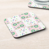 子供へカラフルなフクロウパターン コースター (左側)
