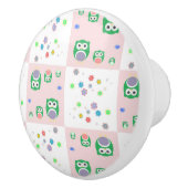 子供へカラフルなフクロウパターン セラミックノブ (右)