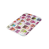子供へカラフルなフクロウパターン バスマット (アングル)
