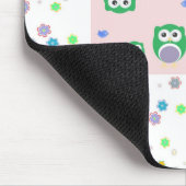 子供へカラフルなフクロウパターン マウスパッド (コーナー)