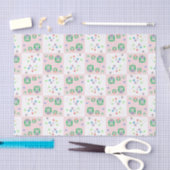 子供へカラフルなフクロウパターン 薄葉紙 (クラフト)