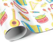 子供へカラフルな楽器パターン ラッピングペーパー (ロールコーナー)