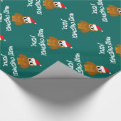 子供へクリスマスのサンタのカスタムなフクロウの包装紙 ラッピングペーパー (角)