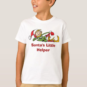 子供へサンタのスエットシャツ-サンタの小さい助手 Tシャツ