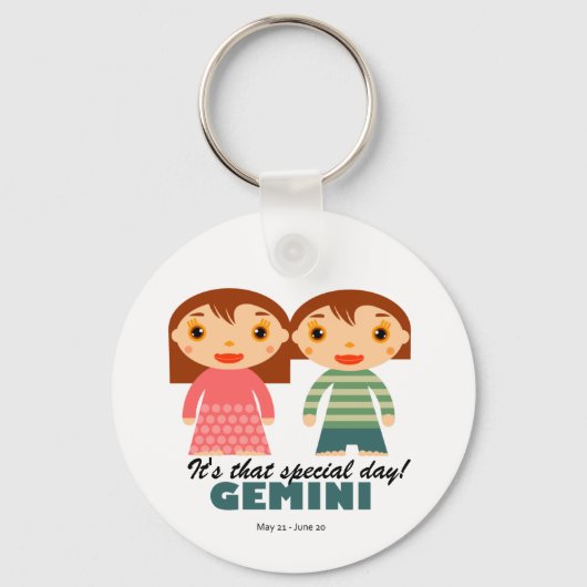 子供へジェミニ(占星術の)十二宮図 キーホルダー (正面)