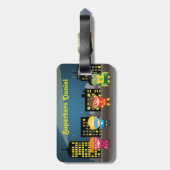 子供へスカイラインのかわいいスーパーヒーロー ラゲッジタグ (裏面縦)