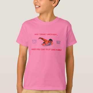 子供へバタフライの水泳のTシャツ Tシャツ
