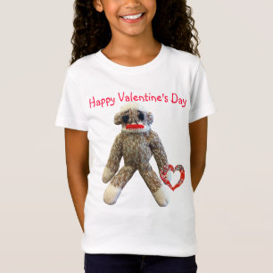 子供へバレンタインのソックス猿 Tシャツ
