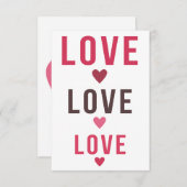 子供へバレンタインデーカード 招待状 (正面/裏面)