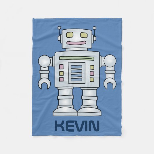 子供へパーソナライズなおもちゃのロボットフリースブランケット フリースブランケット (正面)
