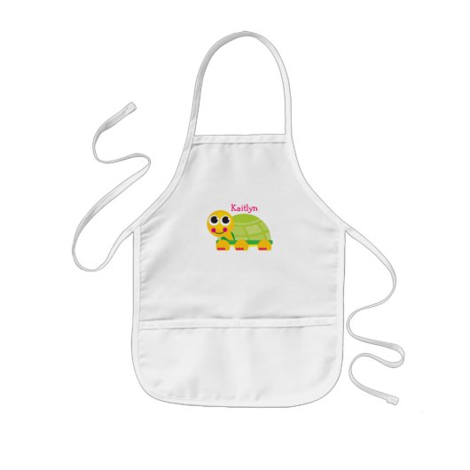 子供へパーソナライズなカメのエプロン 子供用エプロン (正面)