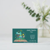 子供へフリーの読み書き能力の個人教師か先生 名刺 (スタンド正面)