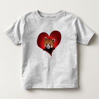 子供へレッサーパンダのハート トドラーTシャツ