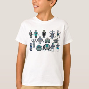 子供へレトロのロボット恋人! おもしろい、かわいく及びクール! Tシャツ