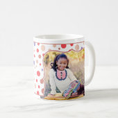 子供へレトロの写真の赤いマグ コーヒーマグカップ (正面右)