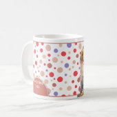 子供へレトロの写真の赤いマグ コーヒーマグカップ (正面左)