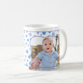 子供へレトロの写真の青いマグ コーヒーマグカップ (正面右)