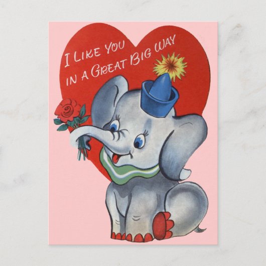 子供へヴィンテージのバレンタイン シーズンポストカード (正面)