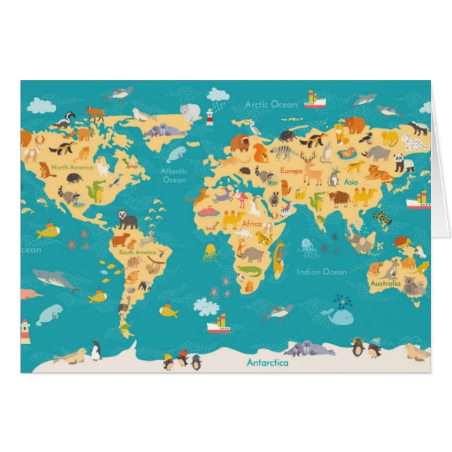 子供へ世界の動物の地図 (正面横)