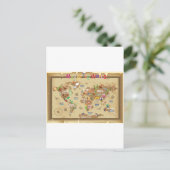 子供へ世界地図-自然な調子 ポストカード (スタンド正面)