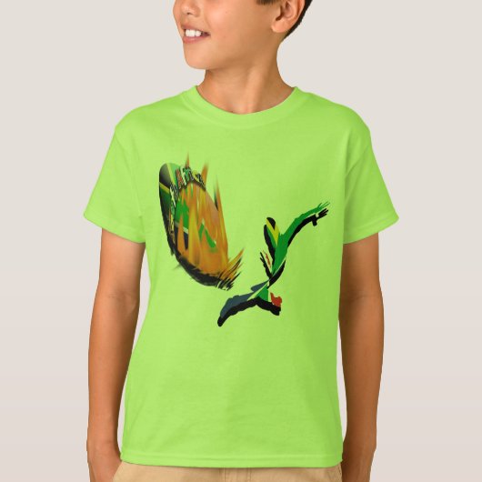 子供へ南アフリカのラグビーサポータワイシャツ Tシャツ (正面)