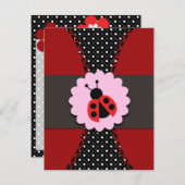 子供へ小さいてんとう虫の誕生日の招待状 招待状 (正面/裏面)