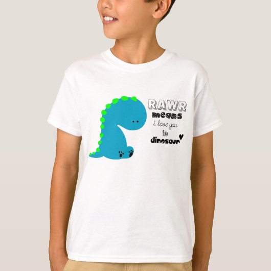 子供へ恐竜のRawrのTシャツ Tシャツ (正面)