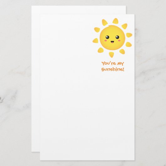 子供へ日曜日のかわいく幸せな日光 便箋 (正面/裏面)