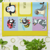 子供へ漫画動物 キッチンタオル (折り畳み)