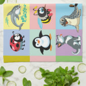 子供へ漫画動物 キッチンタオル (折り畳み)