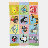 子供へ漫画動物 キッチンタオル (縦)
