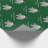 子供へ灰色象のクリスマスの包装紙 ラッピングペーパー (角)