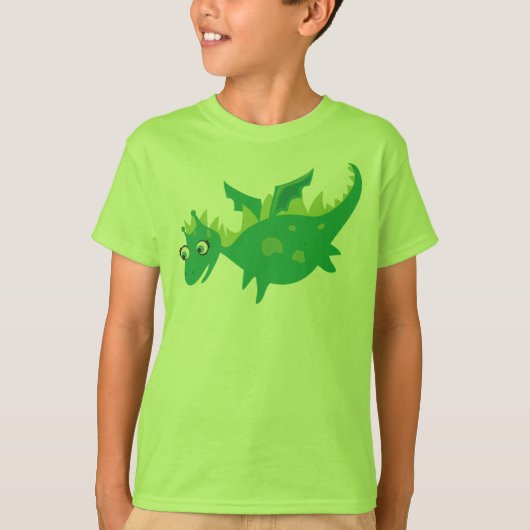 子供へ緑ドラゴンのTシャツ Tシャツ (正面)