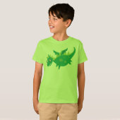 子供へ緑ドラゴンのTシャツ Tシャツ (正面フル)