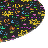 子供へ背景のカラフルなデザイン カッティングボード (角)