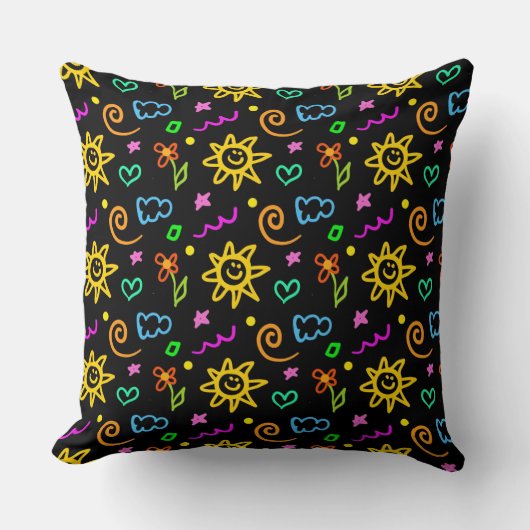 子供へ背景のカラフルなデザイン クッション (正面)