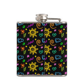 子供へ背景のカラフルなデザイン フラスク (裏面)
